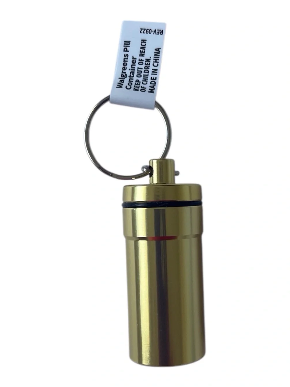 Brand New w/ Label Walgreens Gold Tone Peel Container Keychain, H-2 in. B1